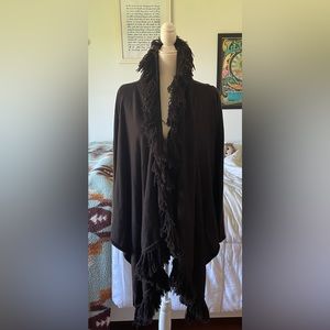 Kenar chocolate brown fringe cardigan